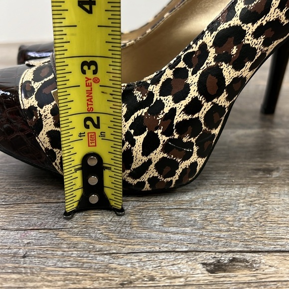 Qupid Women’s Platform Stiletto Heels in Leopard Print/ Patent Leather Size 9 - Picture 13 of 14